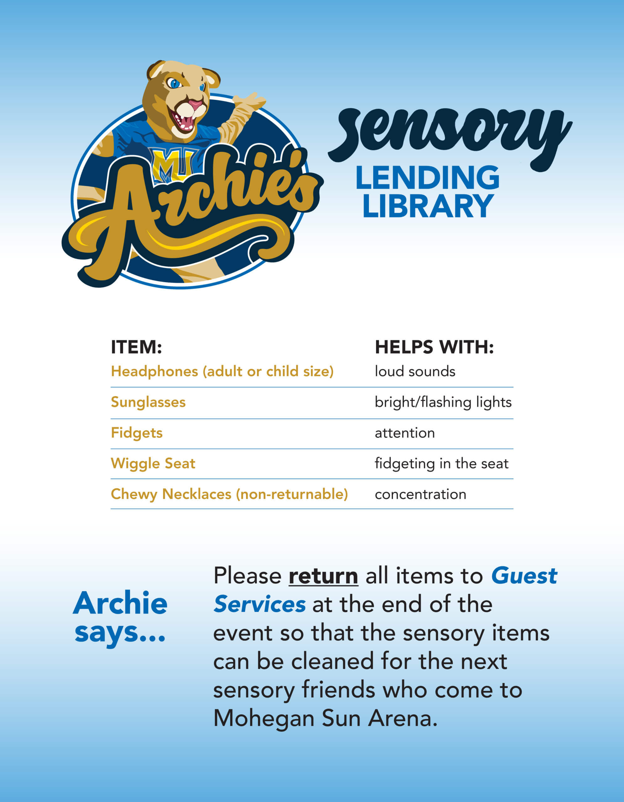 Archie's Sensory Lending Library Info